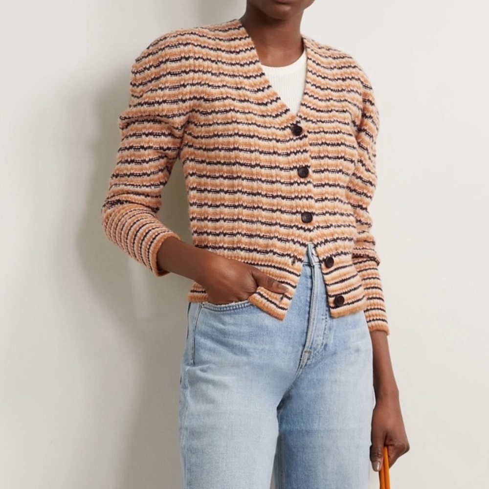 A.L.C Rebekah Wool Blend Stripe Cardigan